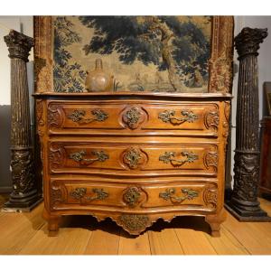 Curved Chest Of Drawers From The Louis XV Period.
