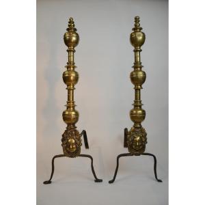 Pair Of Andirons. Italy. Sixteenth Century.