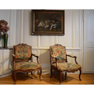 Paire de dos plats d'époque Louis XV.