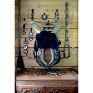 Draft Horse Parade Harness, Different Decorations And Old Bits.