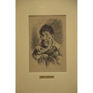 The Old Cobbler. Drawing. Nineteenth Century.