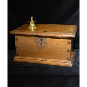 Small Solid Wood Chest. Seventeenth Century.