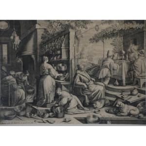 Johan Sadeler And Jacopo Bassano. Engraving. 17th Century.