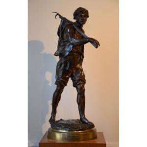 Emile Picault: "sinner". Bronze. Nineteenth Century.