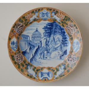 Delft Plate. Eighteenth Century.