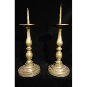 Pair Of Candlesticks. Early Seventeenth Century.