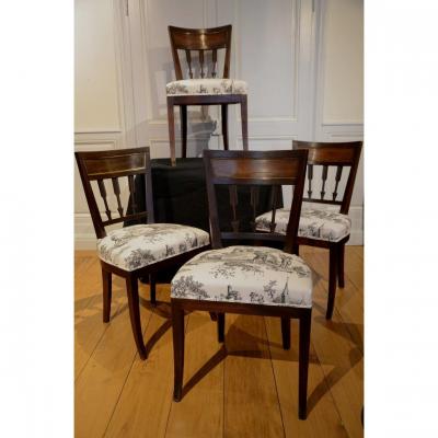 Set Of Four Elegant Directoire Period Chairs.