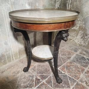 Pedestal Table With Raven Heads
