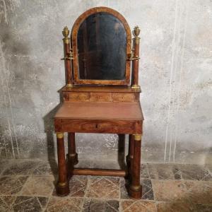 Empire-style Coiffeuse In Mahogany Veneer