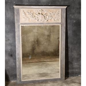 Large Boiserie Trumeau In Carved And Patinated Wood