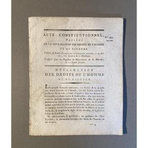 Constitutional Act Preceded By The Declaration Of The Rights Of Man June 24, 1793 No. 932.