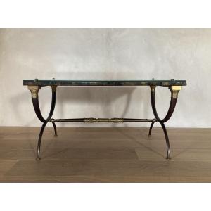 Neoclassical Style Metal And Bronze Coffee Table 