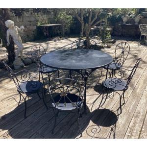 Table And 6 Forged Armchairs Revolutionary Attributes.
