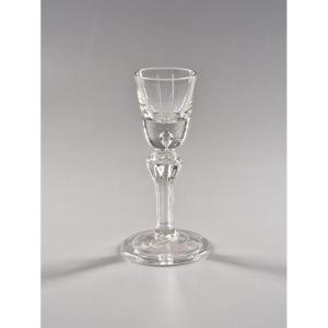 Alcohol Glass With An Ogival Bowl And Silesian Stem - 18th Century