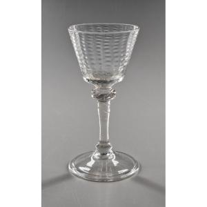 Liège Glass With A Rice Grain Cup And A Stem With A Gadrooned Knot - 18th Century