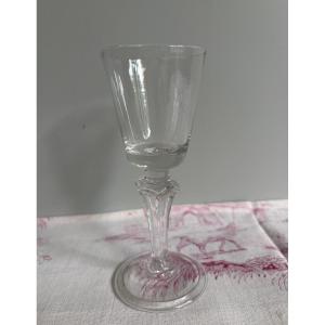 Blown Tasting Glass With Truncated Cone Bowl And Silesian Leg - 18th Century
