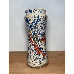 Pharmacy Pot Albarello  Spain Talavera Earthenware 17th Century 