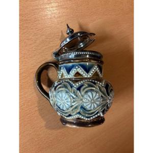 Doulton Lambeth Ceramic Mustard Pot