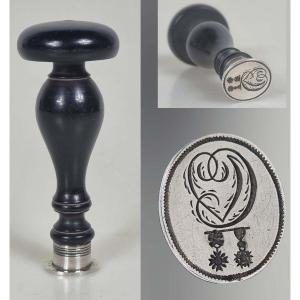 Antique 19th Century French Military/masonic Silver Seal