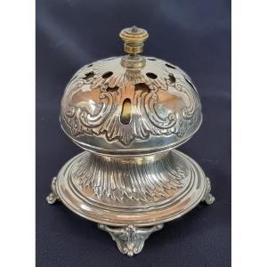 French Silver Table Bell, Marked Fray Fils Paris, 1875–1891