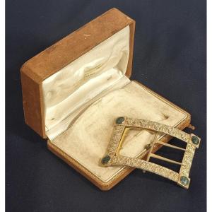 French Silver-gilt Buckle Belt– Circa 1900, With Napoleonic Influence