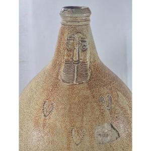Bartmann Beer Jug In Bellarmine Stoneware From The 17th Century Yellow/light Brown Tiger