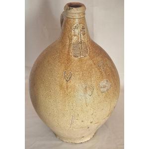 Bartmann Beer Jug In Bellarmine Stoneware From The 17th Century Yellow/light Brown Tiger