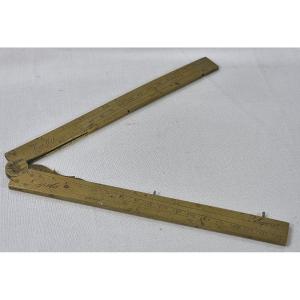 French Brass Sector Compass Or Proportional Compass, 18th Century.