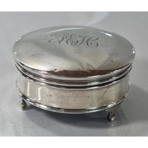 English Solid Silver Jewelry Box, Deacon & Francis, 1922