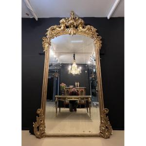 Large Napoleon III Period Gilded Wood Mirror. 3.05m X 1.65m