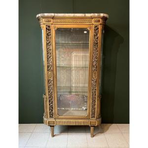 Louis XVI Style Gilded Wood Display Cabinet