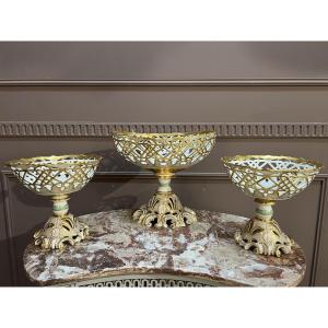Set Of Three Paris Porcelain Cups