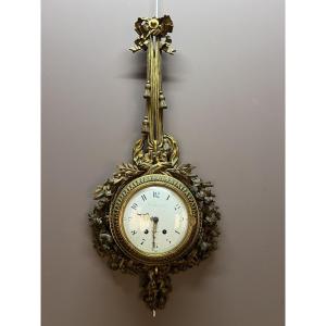Louis XVI Style Gilt Bronze Wall Clock