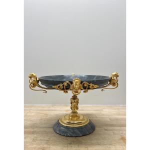 Cup In Blue Turquin Marble And Gilt Bronze