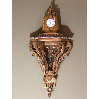 Wall Console In Golden Wood