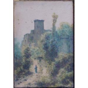 - Old Watercolor - Landscape With Character -