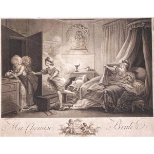 - Fragonard - My Shirt Burns! - Engraved 1788 Augustin Legrand With Water - Forte -