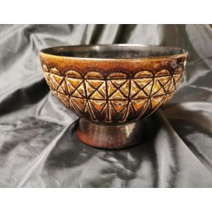 Cup On Pedestal Perigordine Pottery Jean Varoqueaux