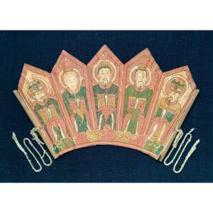 - China - Antique Single-sided Crown Painted In Gouache -