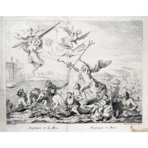 - Engraved - Maria Horthemels - Cochin - By Ch. Mignard - Neptune & The Sea