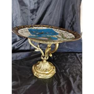 Cup On Foot In Cloisonne Enamel And Bronze