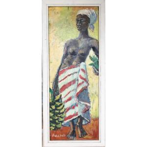 Henri Pascault (1900/1991) Basque Painter From Ciboure Oil Africanist African Orientalism