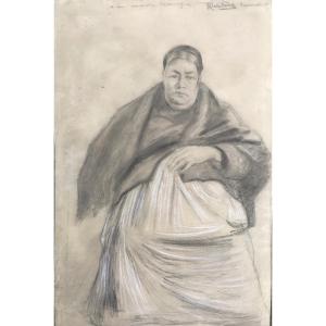 Drawing Robert Deletang Fontarrabie 1946 Graphite And Pastel 1874/1951 Basque Country Dedication