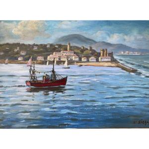 Hst Socoa Bay Of Saint Jean De Luz In The Basque Country William Biehn 1940/60 Jaikibel Fontarrabie
