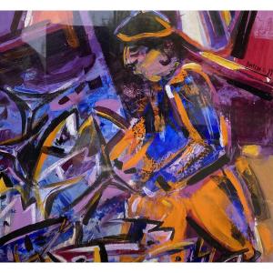 Tuna Landing, Port Of St Jean De Luz, Basque Country, Durran, 1988, Gouache, Outsider Art