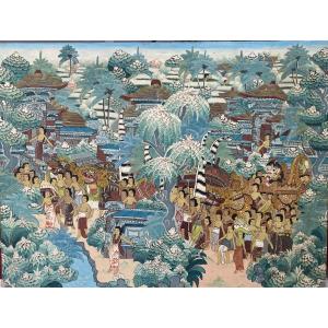 Antique Asian Gouache Indonesian Asia Orientalism