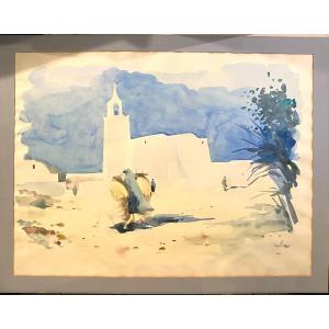 Orientalist Gouache, Morocco, Canary Islands, Balearic Islands, 1960s/70s, Orientalism 