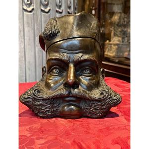 Tobacco Pot Representing A Head Of Zouave.