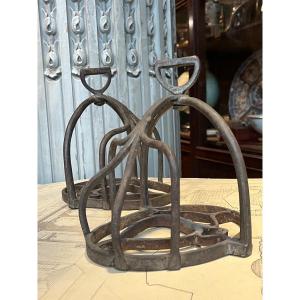 Pair Of Stirrups With Basket Said Cage.