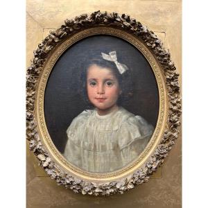 Portrait Of Young Girl. Weiss Aldalbert XIX - XX